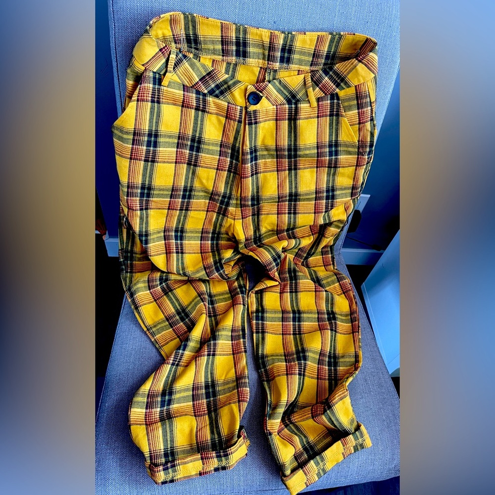 Yellow plaid pants